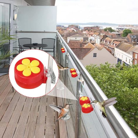 Bird Feeder - Flower-Shaped Hummingbird Feeder with Clip - for Garden, Balcony, Window and Pot Decoration - 2 pcs (1/5)