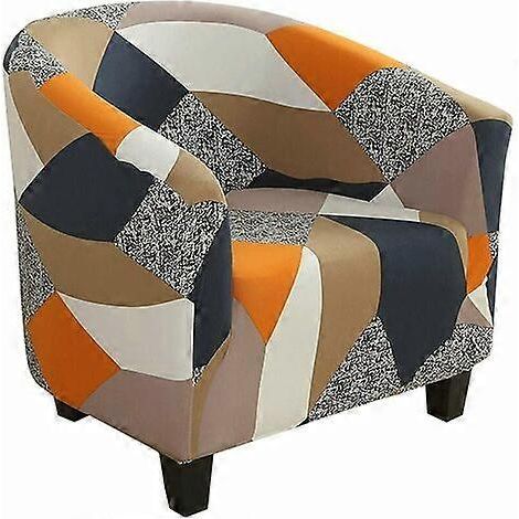 Housse de fauteuil convertible, housse élastique pour fauteuil Chesterfield, housse imprimée pour fauteuil tonneau, ensemble de canapés, housse de chaise lavable M (1/5)