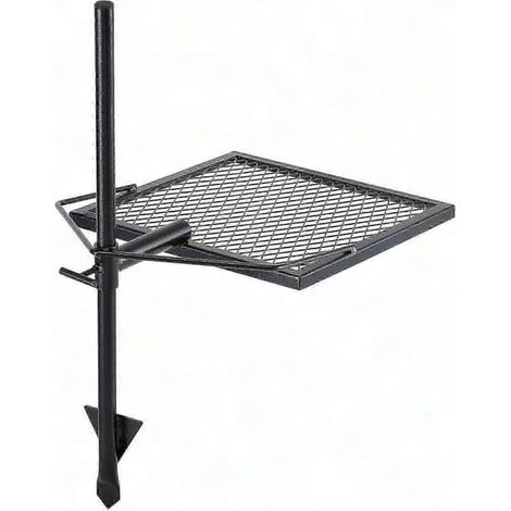 Grille de camping pivotante robuste - Grille en acier réglable pour la cuisson au feu de bois et le barbecue en plein air (1/5)