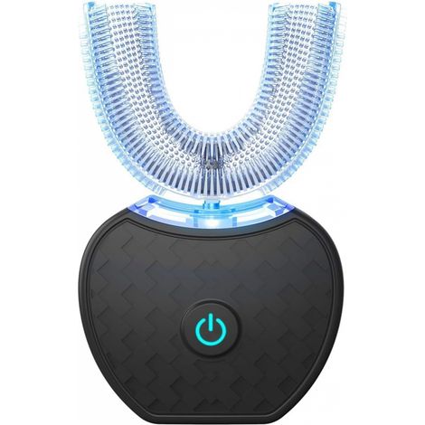Brosse à dents électrique, brosse à dents automatique, kit de blanchiment dentaire sonique en forme de U avec tête de brosse de rechange-AquaForge
