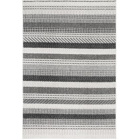 Tapis salon et chambre 60x110 gris clair et gris foncé tissé