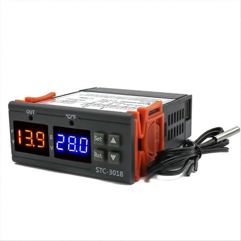 Doppelter digitaler Thermostat -3018, 12-V-Regler mit Heiz- und Kühlfunktion, präziser Temperaturregler für Wärmemanagementsysteme (1/5)
