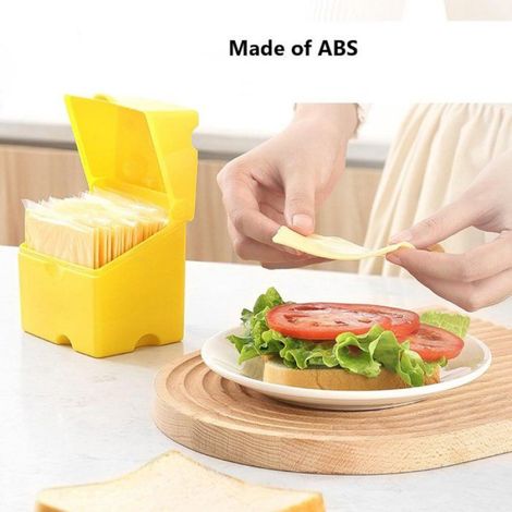 Boîte De Conservation Pour Fromage Avec Couvercle Hermétique, Forme Fromage Jaune, Pour Frigo, Charcuterie Et Snacks (1/4)