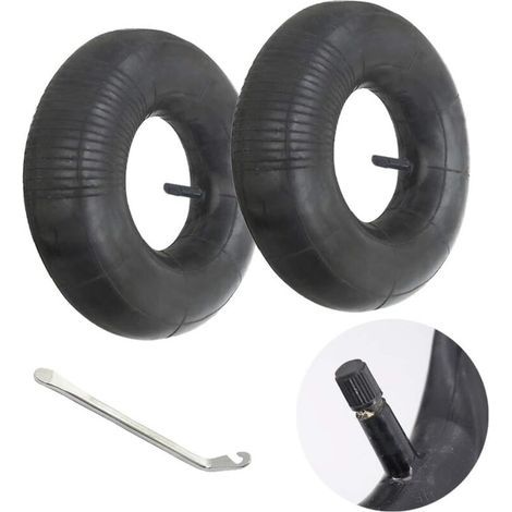 2 Pièces 3.50/4.00-6 Chambre a Air Inner Tube Pneu Roue 3.50/4.00-6 Innertube Brouette Rubber Valve 6 (1/4)