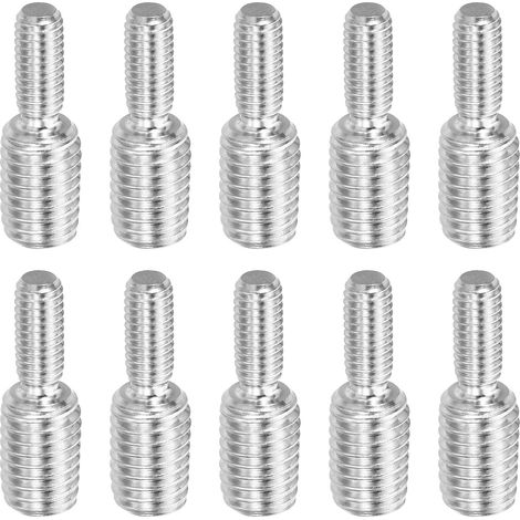 M6x1 à M10x1,5 Double Fileté Goujon Vis Boulon, 10 Paquet 304 Inox Acier Tige Boulons Filetage Réducteur Adaptateur pour Meubles Matériel, 30mm Long (1/5)