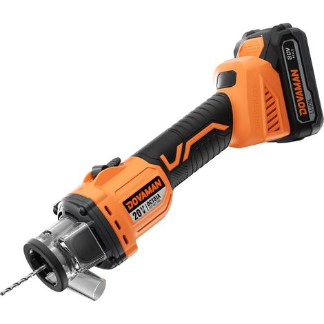 DCT01A Fraiseuse pour Plaques de Plâtre 20V, Aspiration des Poussières à 98%, Moteur Brushless, 30 000RPM, Changement de Fraise Sans Outil, Profondeur Réglable, LED, avec Sac et Batterie (1/5)
