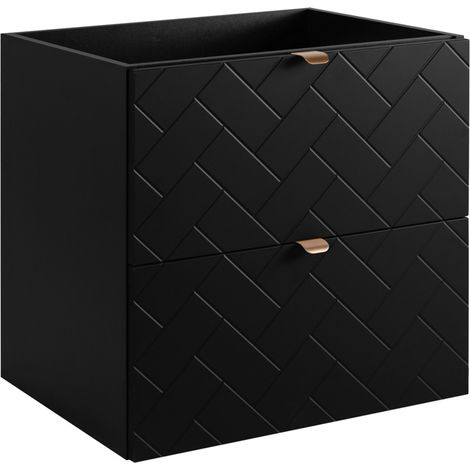 Rodan Waschbeckenunterschrank 60 cm, Schwarz Matt, 46 x 60 x 60,7 cm, ohne Waschtischplatte, feuchtraumgeeignet, Badmöbel Unterschrank