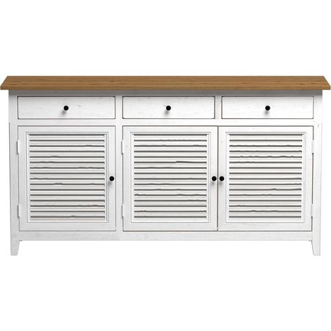 Aparador blanco de madera reciclada con efecto envejecido - Casa