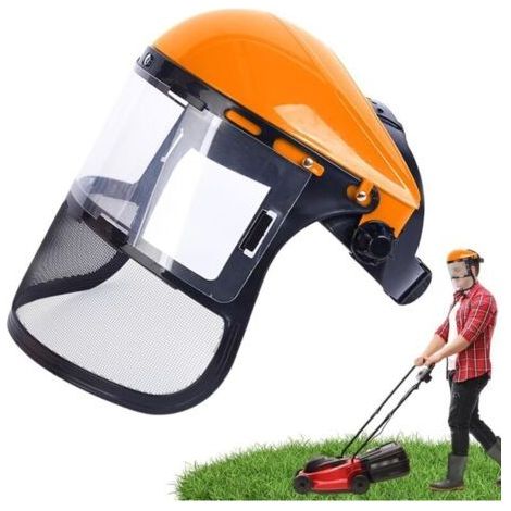 Visière De Protection Du Visage Avce Grillagée, Casque De Sécurité Réutilisable Casque De Protection Pour Tronçonneuse, Écran De Protection Faciale Pour Tondeuse Et Brushcutting (1/4)