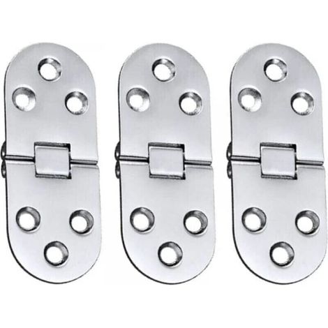Piece of alloy table hinges (silver), stainless steel folding door hinge for drawer, table, desk, sewing machine, silver, (1/4)