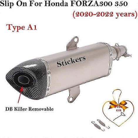 Sistema De Escape De Fibra De Carbono Para Motocicleta Honda Forza 300 350 Forza300 2020-2022, Tubo De Enlace Medio Modificado, Silenciador De 51mm( Type A1) (1/5)