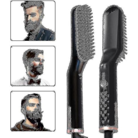 Lisseur de barbe pour hommes, peigne chauffant, brosse à cheveux électrique multifonctionnelle, fer à lisser, brosse lissante (1/5)