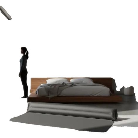 Barrière de lit, légère et portable, design gonflable, Clair (1/2)