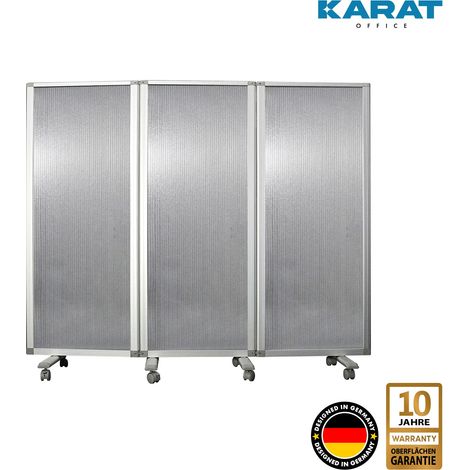 Doppelseitige Trennwand 3-teilig Semi-Transparent 180 x 150 cm (1/3)