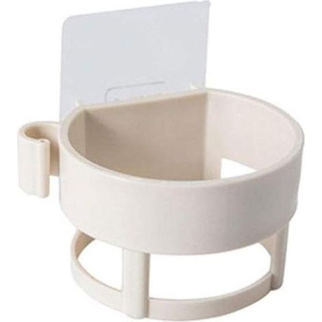 Haartrocknerhalterung – Wandmontage – Badezimmerorganisation – Kein Bohren erforderlich – 11 x 7 cm – Beige (1/5)