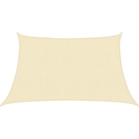 Voile d'ombrage trapèze toile de protection UV en PEHD 160 g/m² crème 3/4 x 2 m (1/5)