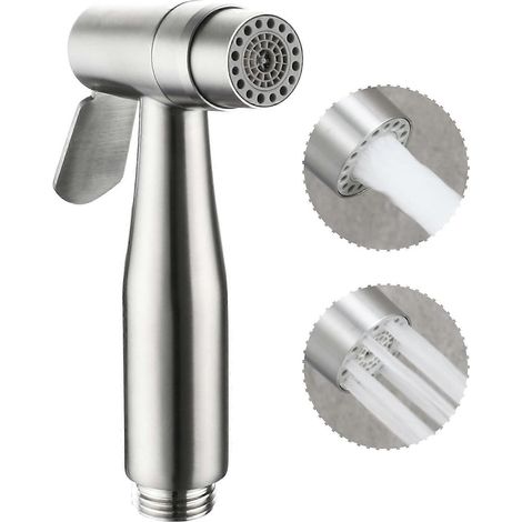Douchette de bidet manuelle en acier inoxydable, douchette seule, accessoires de nettoyage de toilettes à eau (1/5)