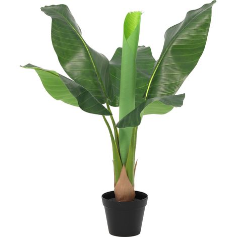 Bananier Artificiel Musa Plante Verte Décorative Tropicale Aspect Naturel 80 cm - PANGIVO (1/5)