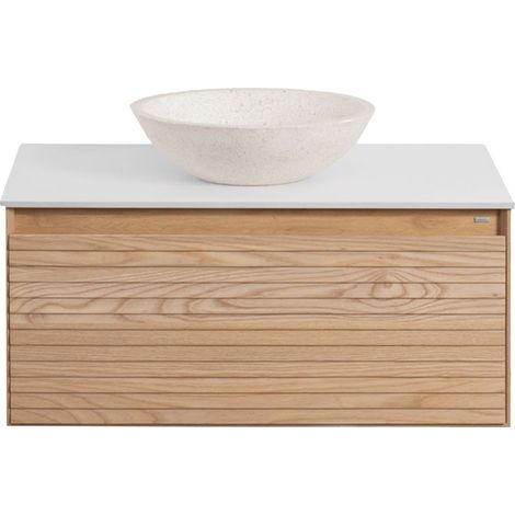 Set di mobili da bagno sospesi 80x50 cm in legno di frassino Tedrik SKLUM (1/5)