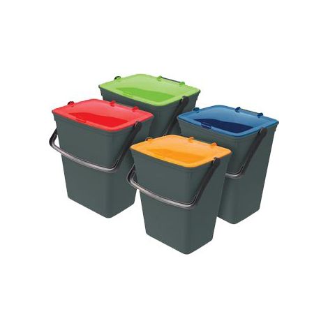 PATTUMIERA IMMONDIZIA ECOLOGICO SET 4 - COLORI MIX LT 15 CM 31X27 H.CM 41- 1 confezioni