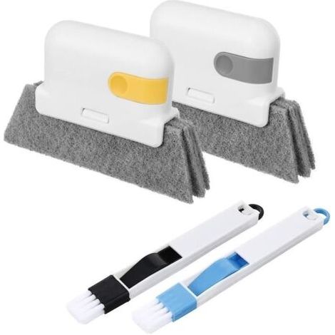 Brosse de nettoyage,Brosse de Nettoyage Rainure Fenetre, 4pcs Brosse de Nettoyage Multifonctionnelle pour Les Encastrements