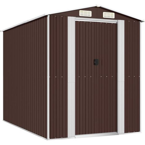 Maison Exclusive - Capanno da Giardino Marrone Scuro 192x274x223cm Acciaio Zincato (1/5)