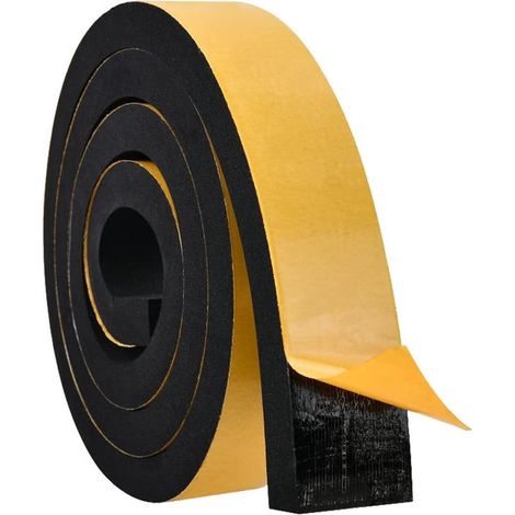 Nastro adesivo in schiuma - Larghezza 50 mm - Spessore 10 mm - Striscia in neoprene resistente alle intemperie, isolamento acustico e sigillante antiurto per finestre, porte e auto (1/5)
