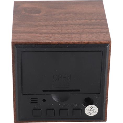 Digitaler Wecker aus Holz mit LED-Beleuchtung, 3 Weckzeiten, Smart-Funktion, Thermometer, Hygrometer, Sprachsteuerung und 3 Beleuchtungsoptionen für Büro, Schlafzimmer und Zuhause