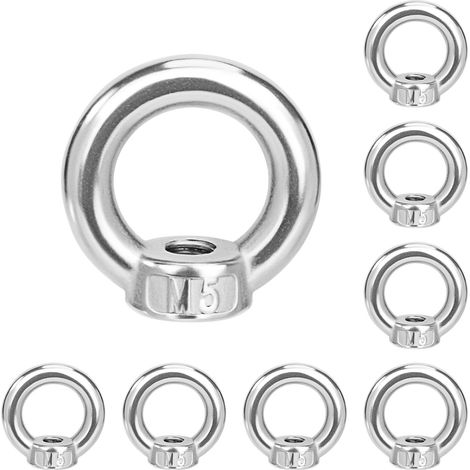 Écrou à œillet M5 Écrou de levage Écrou à anneau en acier inoxydable 304 pour accessoires de levage et de connexion 8 pièces (1/5)