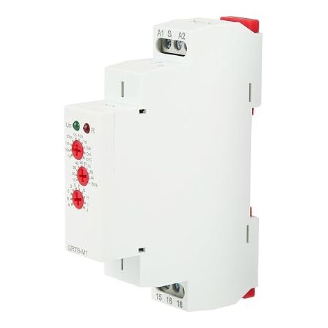 Relè temporizzato, 220 V GRT8-M1 Relè temporizzato multifunzionale GRT8-M1 con 10 funzioni CA Montaggio su guida DIN per apparecchiature industriali (1/5)