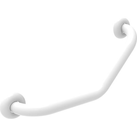 Maniglia inox diam. 45 cm.60 bianco ideale per bgani disabili ed anziani (1/3)