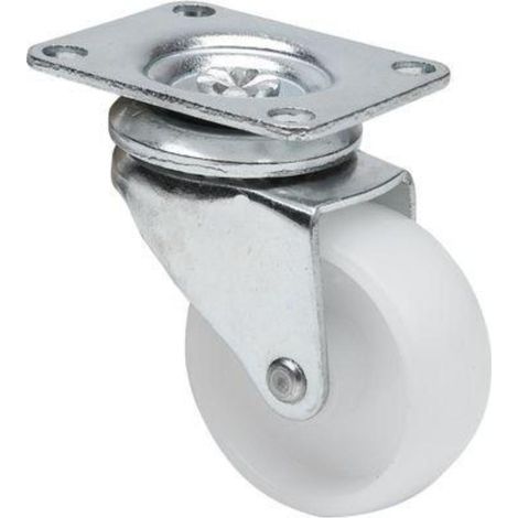RUEDAS ALEX rueda giratora placa 10zr40-bp plastico blanco eje liso