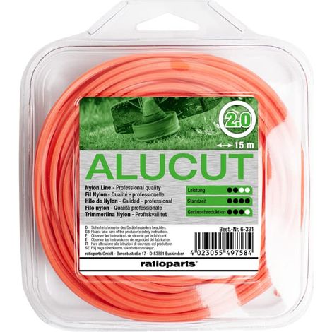 Fil de Coupe Rond en Aluminium pour débroussailleuse 2,0 mm x 15 m (1/5)