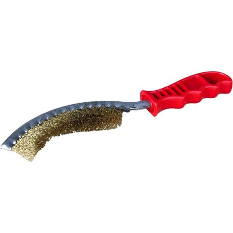 Cepillo de alambre cóncavo de acero latonado OUTIFRANCE