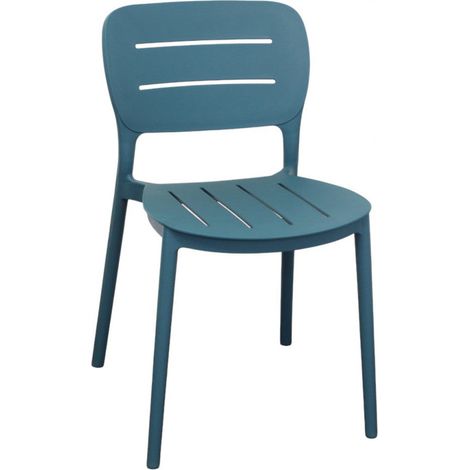 Sedia senza braccioli in polipropilene impilabile 52.5x44xH79 cm Giselle -  Verde petrolio