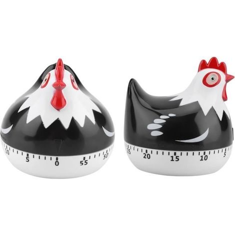 (Schwarz, Weiß (optional)) Küchentimer – DILWE – Schwarze Sanduhr – Robustes PP – Akustischer Alarm – Hübsches Design (1/4)