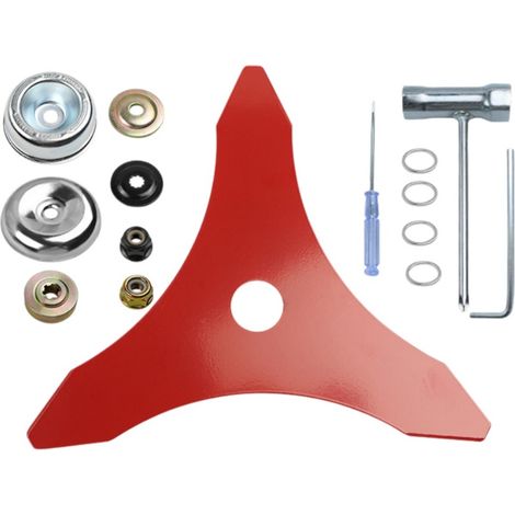 Kit lame de débroussailleuse 3 dents - Jeu 15 pièces avec outils pour remplacement rapide (1/4)