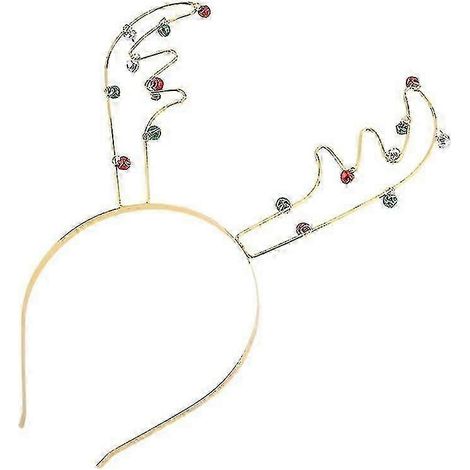 Serre-tête en métal avec corne de cerf et clochette pour enfants, idéal pour laver les cheveux et comme accessoire de Noël. (1/4)