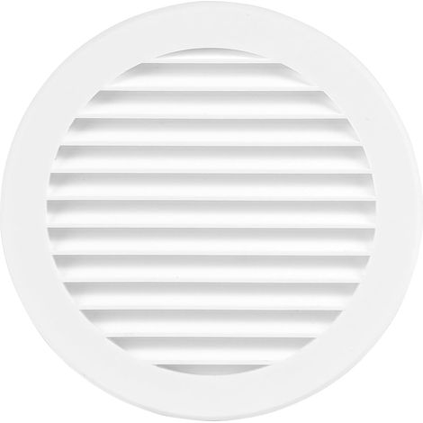 Grille d'Aération Ronde 125mm - Blanc Grille de Ventilation en Plastique - Registre d'évacuation d'air avec Bride (1/5)