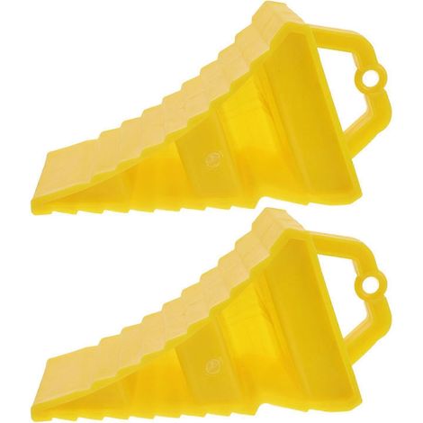 Lot de 2 cales de roue portables, robustes et antidérapantes, avec poignées, pour voitures, camions, camping-cars et remorques cales de sécurité pour le stationnement. (1/5)