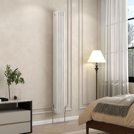 AVER-GROWTH 4 Column Traditional Cast Iron Style Radiator White 1800x200mm (1/5)