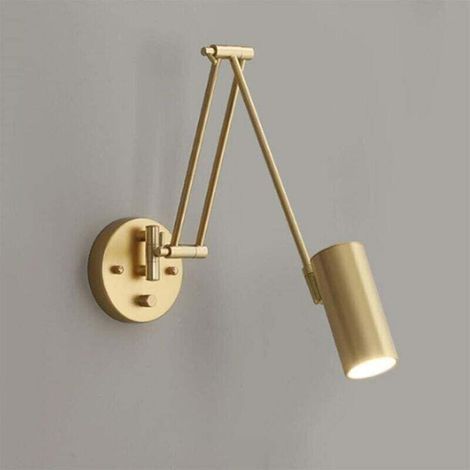 Simple industrial style wall light, gold/black reading wall lamp, living room wall lamp with adjustable brightness MUMU (1/4)