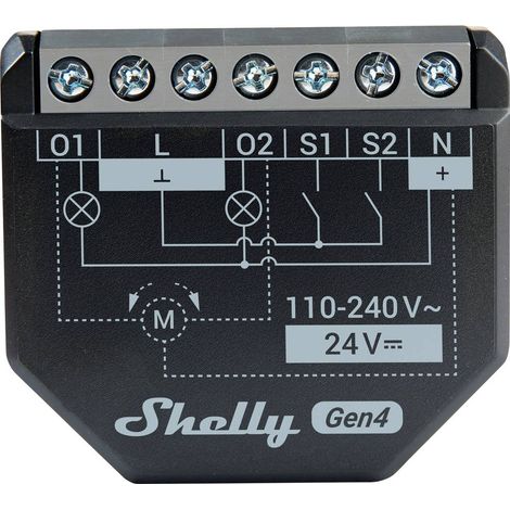 Module volet roulant connecté 2 canaux 8A – Protocoles Matter, Zigbee, Wi-Fi – Mesure consommation électrique – Contrôle via application – Shelly