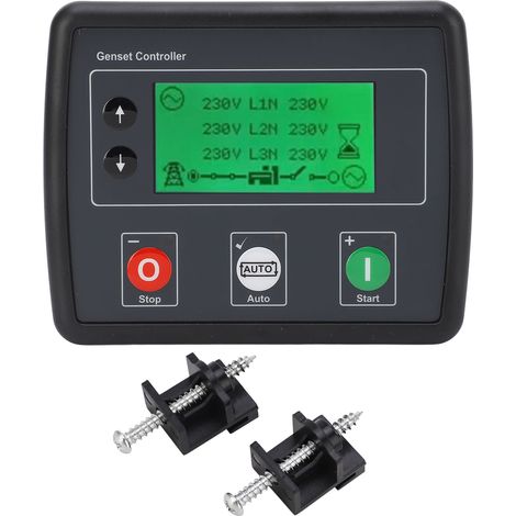 Contrôleur de générateur avec écran LCD, 3 phases, contrôle automatique des pannes de secteur, Module de démarrage automatique, 600vac. (1/5)