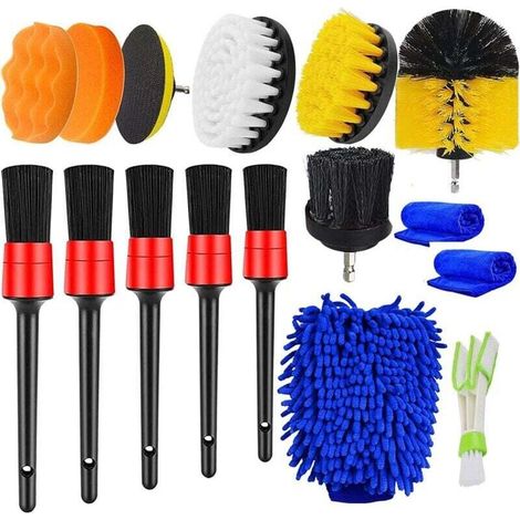 Car Cleaning Brush Set, 16pcs Professional Car Cleaning Set, Drill Brush with Car Detailing Brush MUMU (1/4)