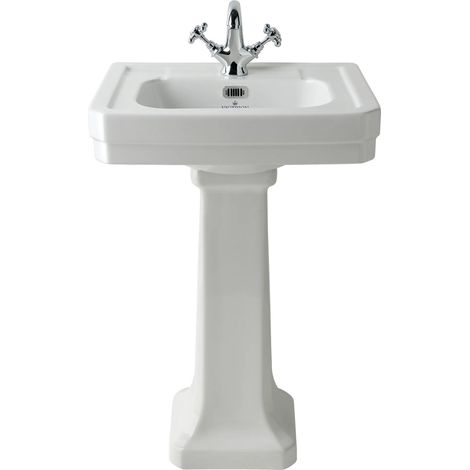 Bayswater Victrion Basin with Full Pedestal 550mm Wide 1 Tap Hole