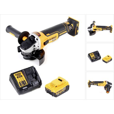 Smerigliatrice angolare a batteria DeWalt DCG 405 M1 18V 125mm senza spazzole + 1x batteria 4.0Ah + caricabatterie