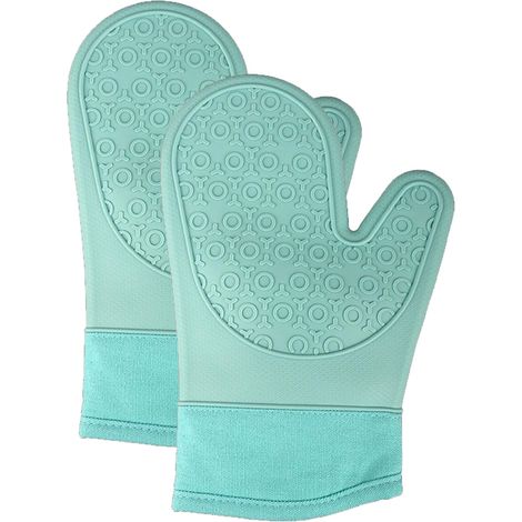 Gant De Four En Silicone - Résistant À La Chaleur Jusqu'à 260 °C - Pour Four Grill Micro-ondes Casserole - Lot De 2 (1/5)