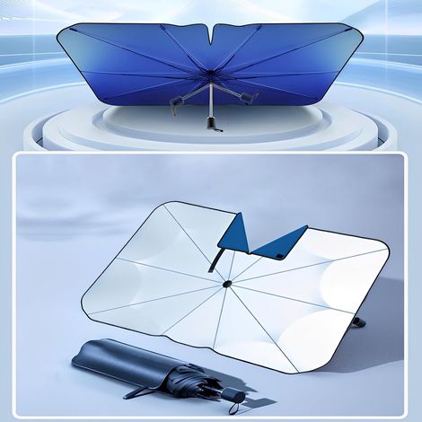 Pare-Brise de Voiture,Pliable Pare-Soleil Parapluie Voiture,Pare-Soleil de Pare-Brise Auto Anti-UV Protecteur de visière pour la Plupart des Voitures, SUV, Monospaces et Camions (1/5)