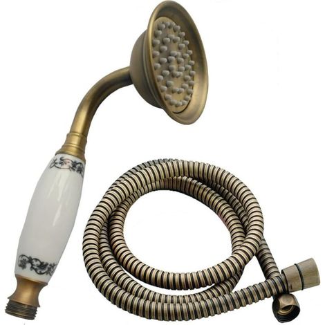 Haute Pression Douchette à Main Traditionnel Rétro Style et tuyau de 1,5 m (Cuivre antique) (1/4)